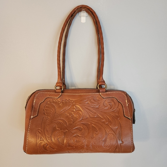 Patricia Nash Brown Leather Handbag w. Dust Bag - Picture 1 of 11